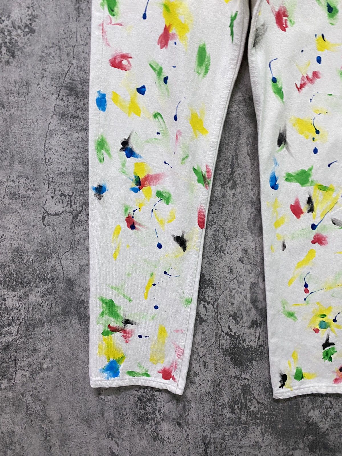 Levi's × Levi's Vintage Clothing × Vintage Vintage 1993 LEVI'S 501 White Custom Paint Splash Denim Size US 30 / EU 46 - 7 Thumbnail