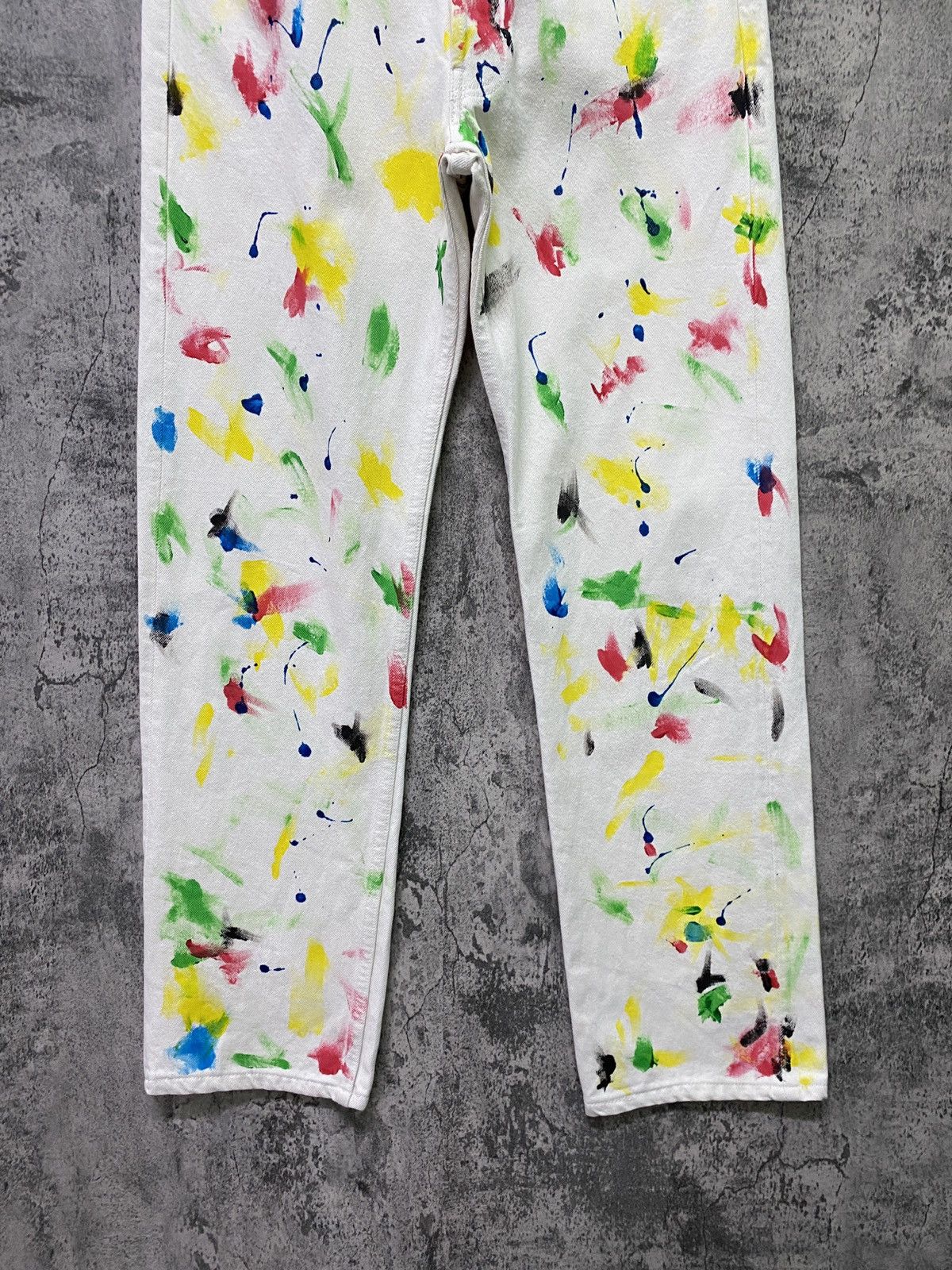 Levi's × Levi's Vintage Clothing × Vintage Vintage 1993 LEVI'S 501 White Custom Paint Splash Denim Size US 30 / EU 46 - 8 Thumbnail