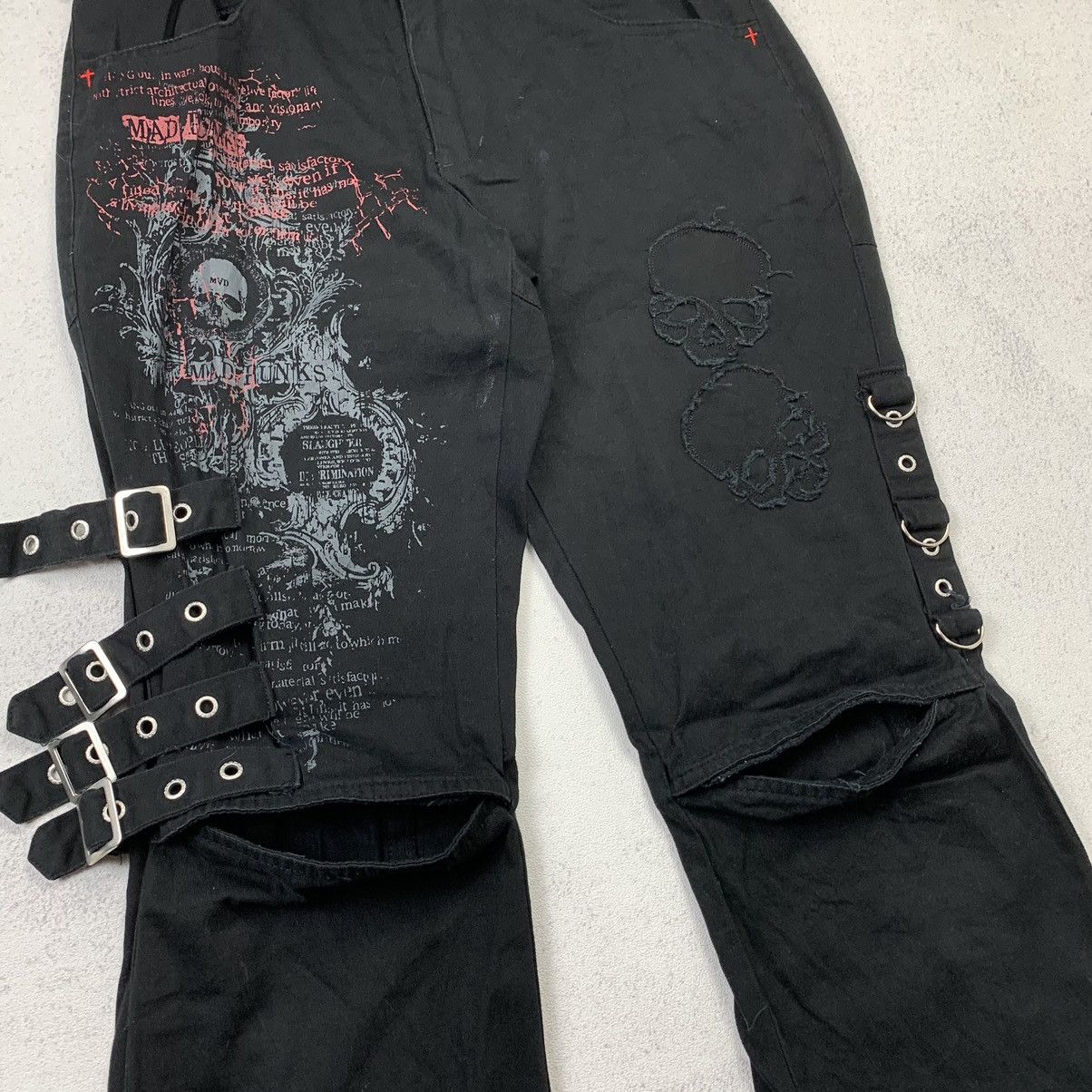 If Six Was Nine MAD PUNK Gothic Punk Bondage Pants Opium Size US 31 - 8 Thumbnail