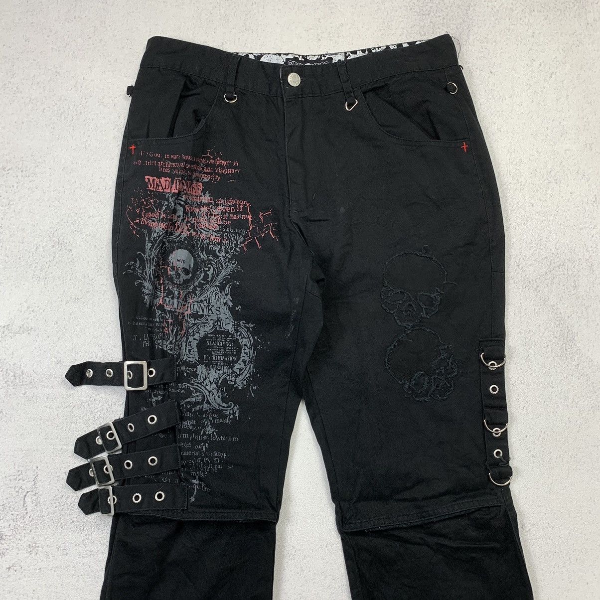 If Six Was Nine MAD PUNK Gothic Punk Bondage Pants Opium Size US 31 - 7 Thumbnail