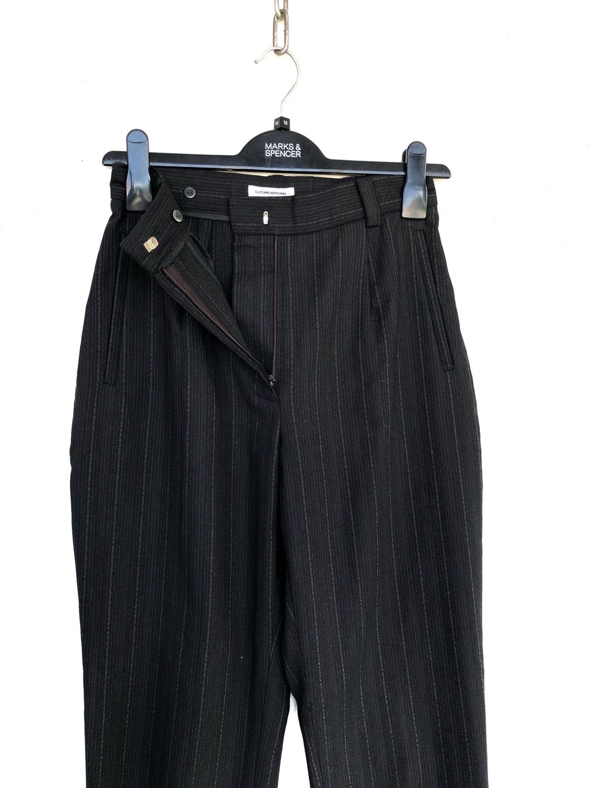 Costume National Classic Striped Wool High Waist 🎈Gabardine Pants Size US 26 / EU 42 - 5 Thumbnail
