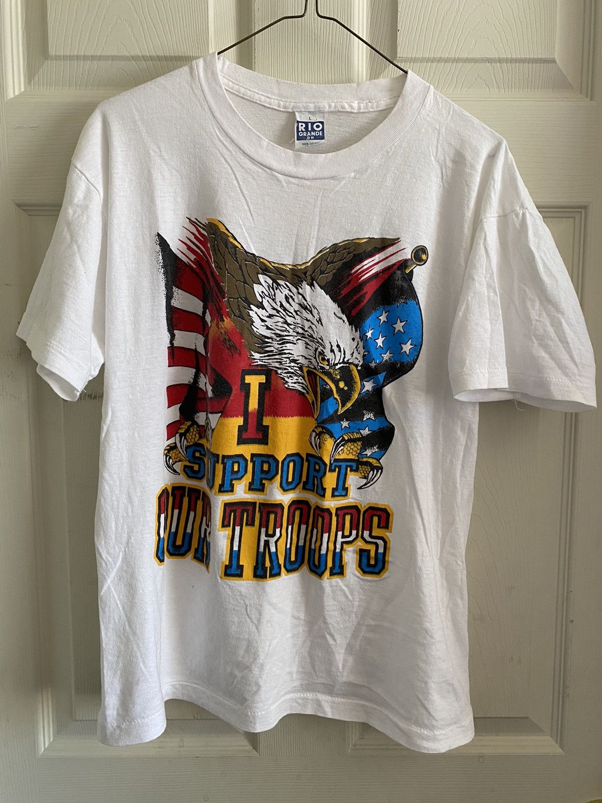 Vintage Support the Troops Travis Scott Inspired Eagle Tee