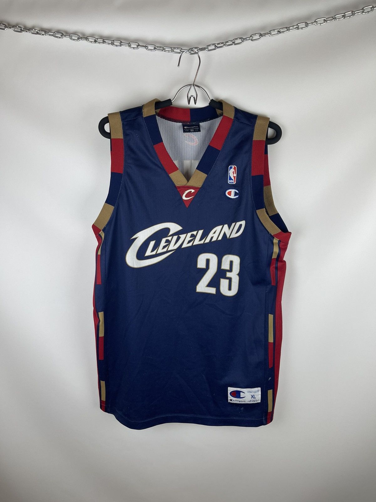 image of Champion Vintage Nba Cleveland Cavaliers 23 Lebron James in Blue, Men's (Size XL)