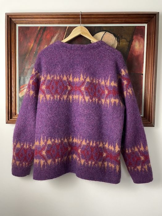 Supreme Supreme Mohair Cardigan Sweater Abstract Stripe Plum Rare