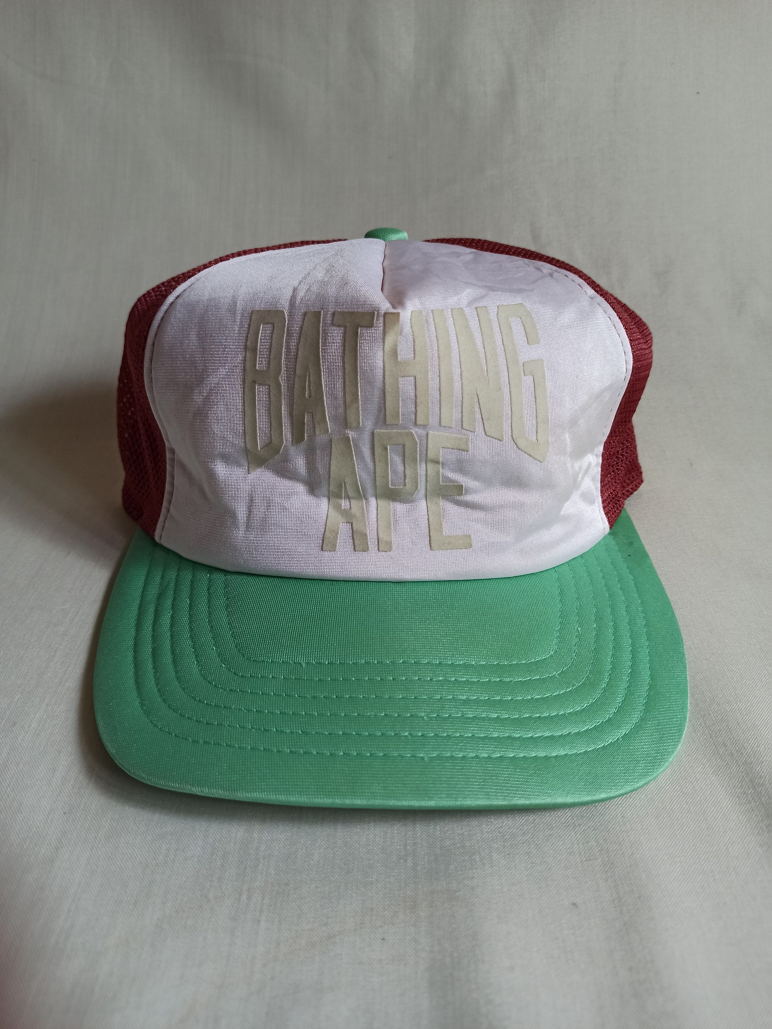 Pre-owned Bape Tri Color Nyc Logo In Green White Maroon