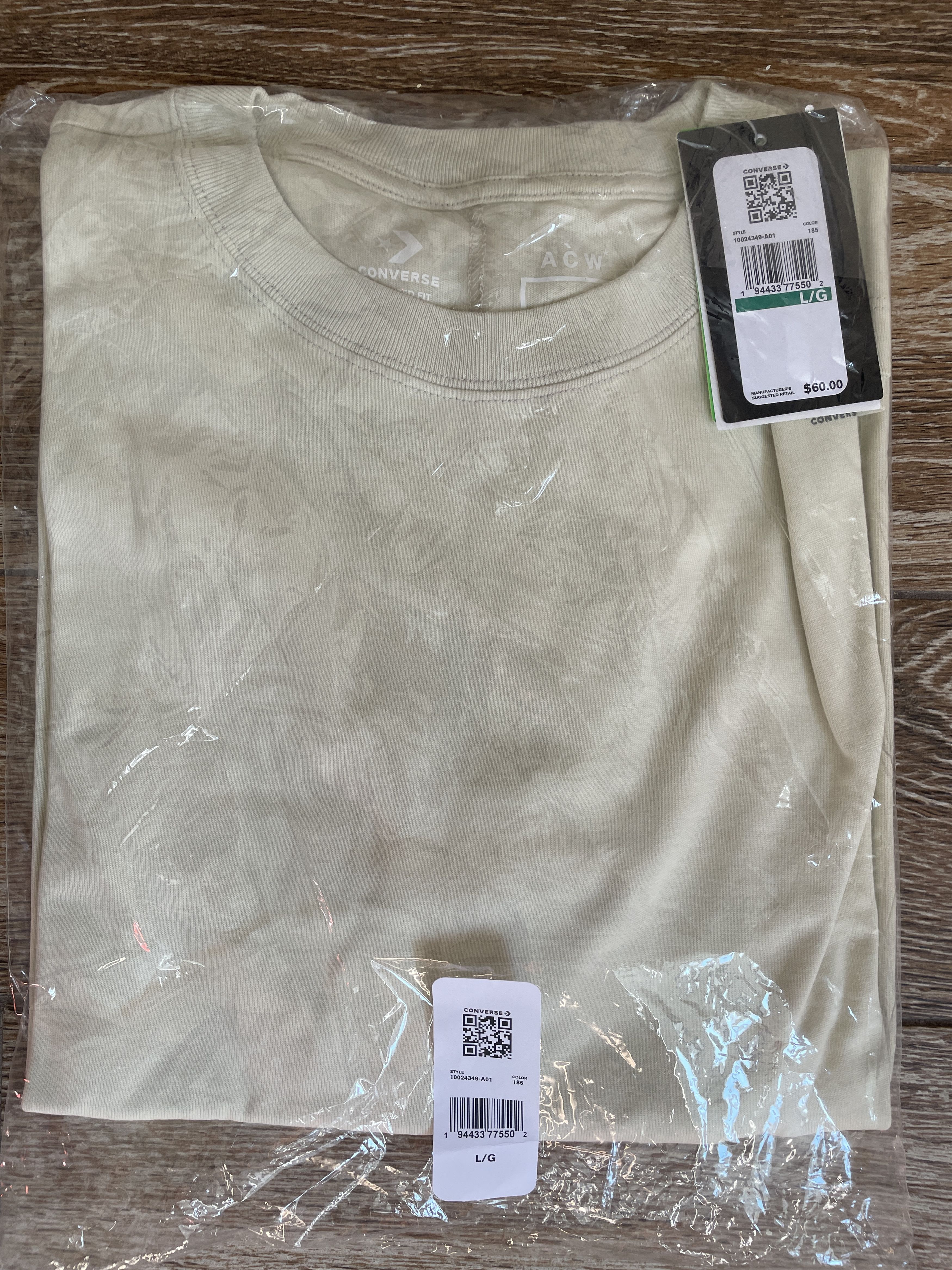 image of A Cold Wall Tee T-Shirt L Large New Off White Beige, Men's