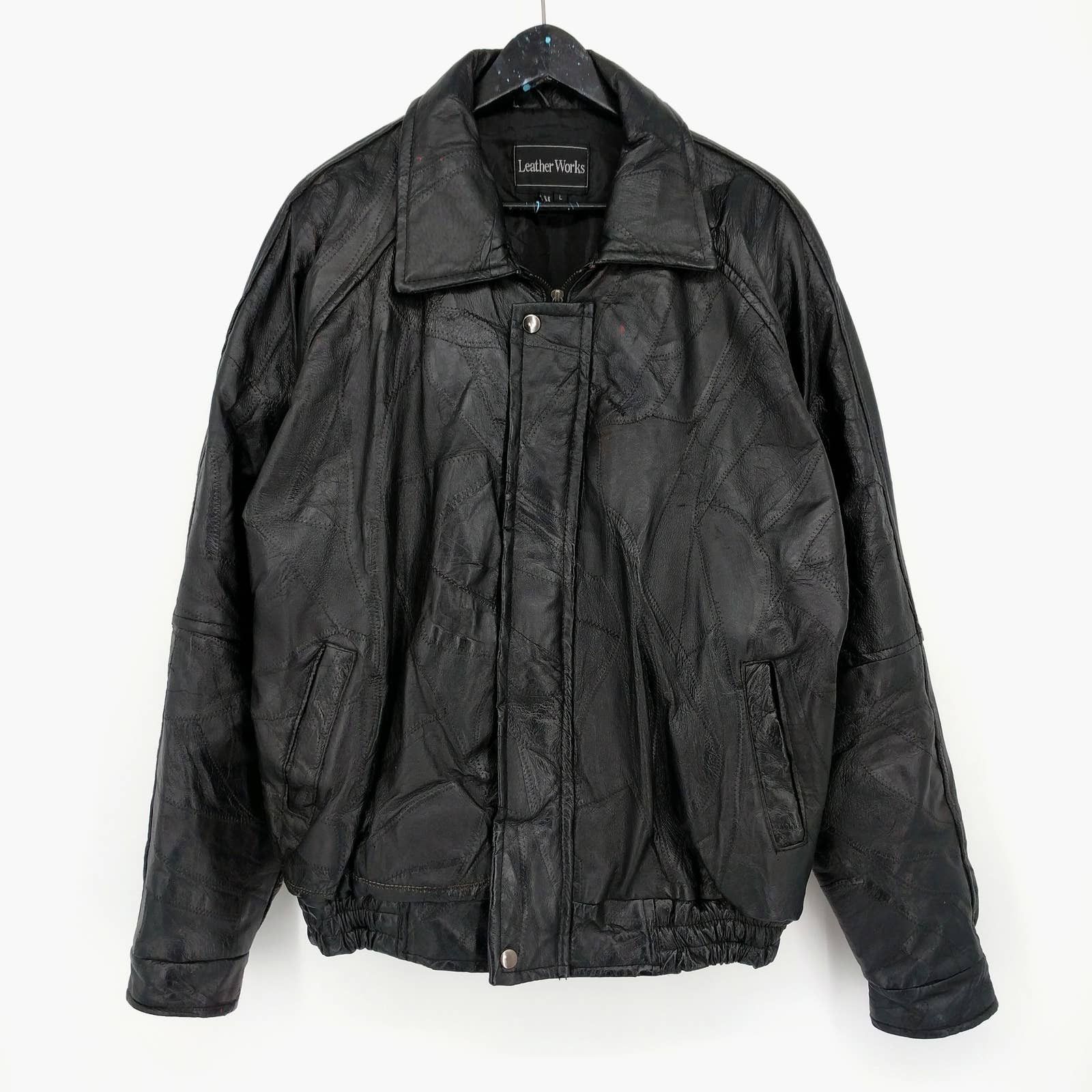 Vintage Vintage Custom Painted Not Dead Yet Patchwork Leather Jacket Size US L / EU 52-54 / 3 - 3 Thumbnail