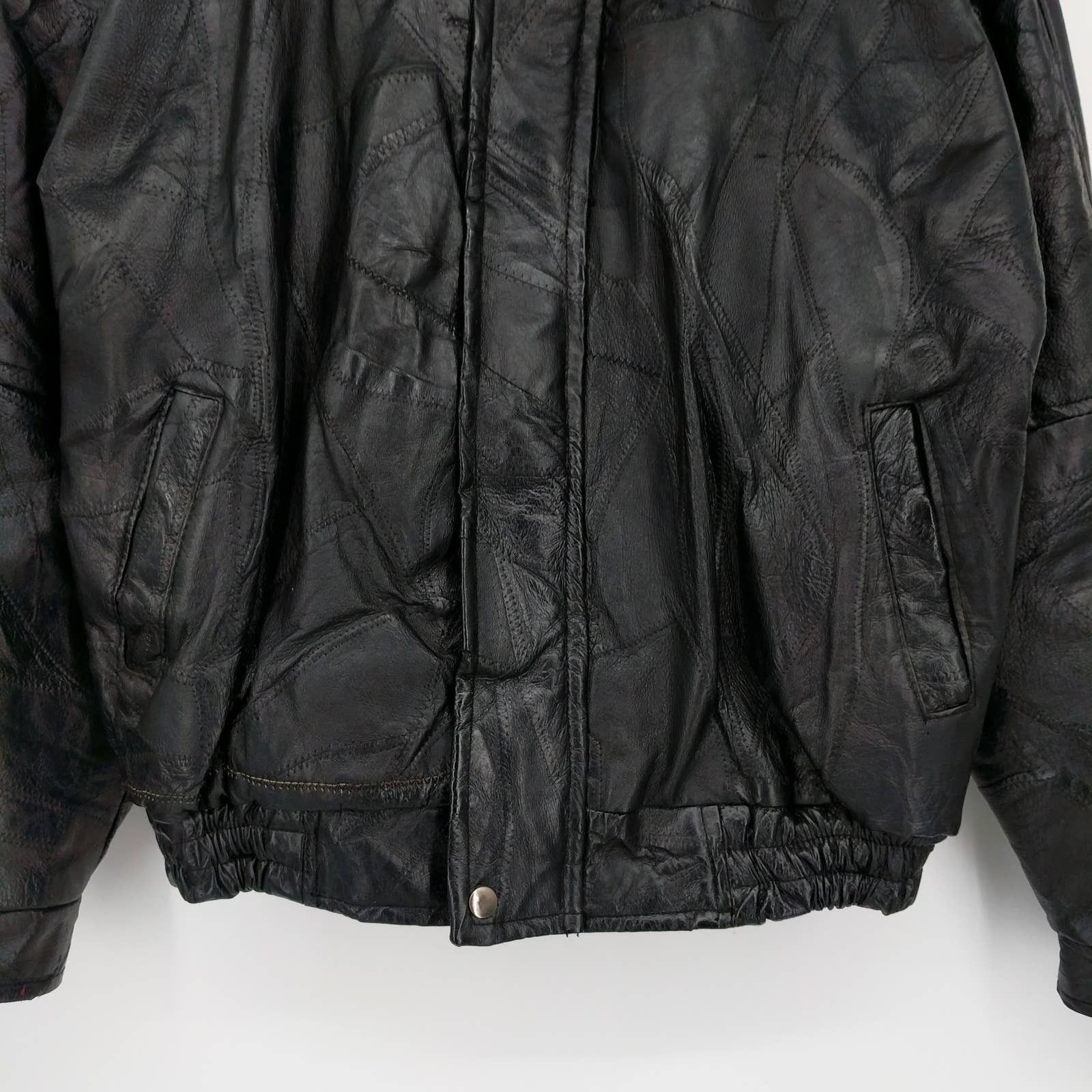 Vintage Vintage Custom Painted Not Dead Yet Patchwork Leather Jacket Size US L / EU 52-54 / 3 - 5 Thumbnail