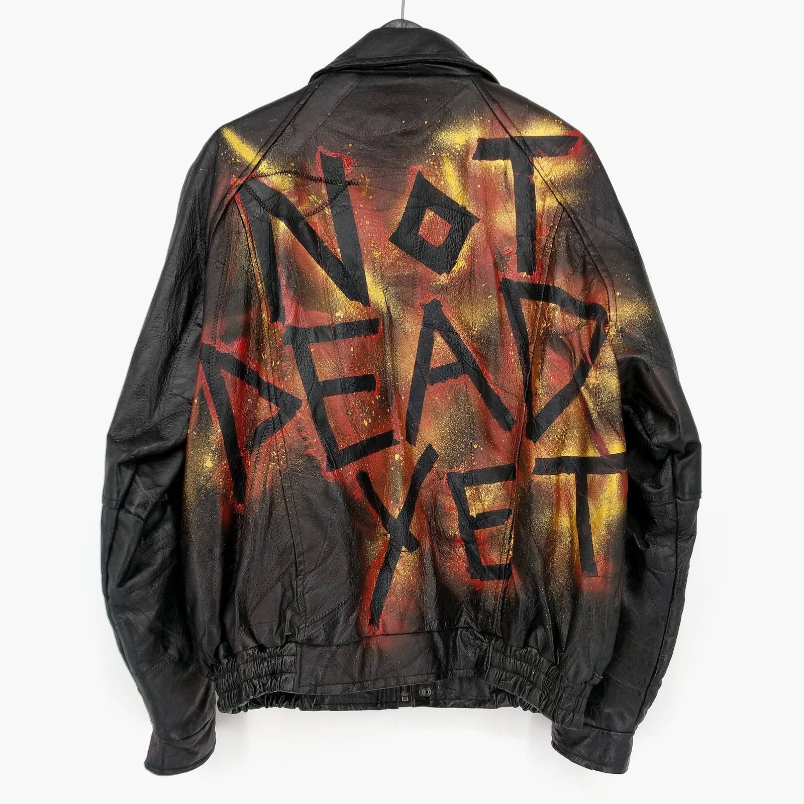 Handpainted Vintage 80s Punk Jacket Leather + Kevlar | eBay