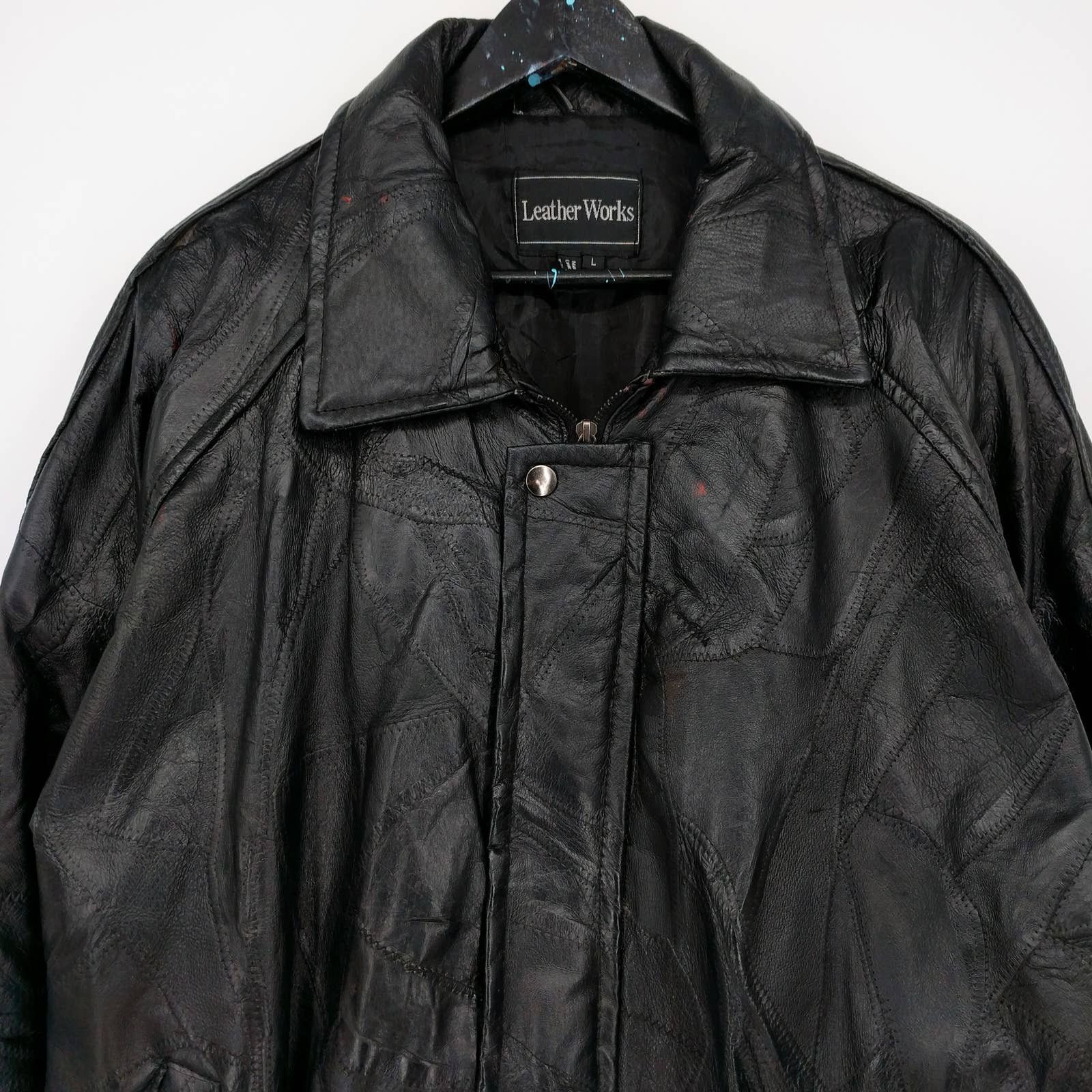 Vintage Vintage Custom Painted Not Dead Yet Patchwork Leather Jacket Size US L / EU 52-54 / 3 - 4 Thumbnail
