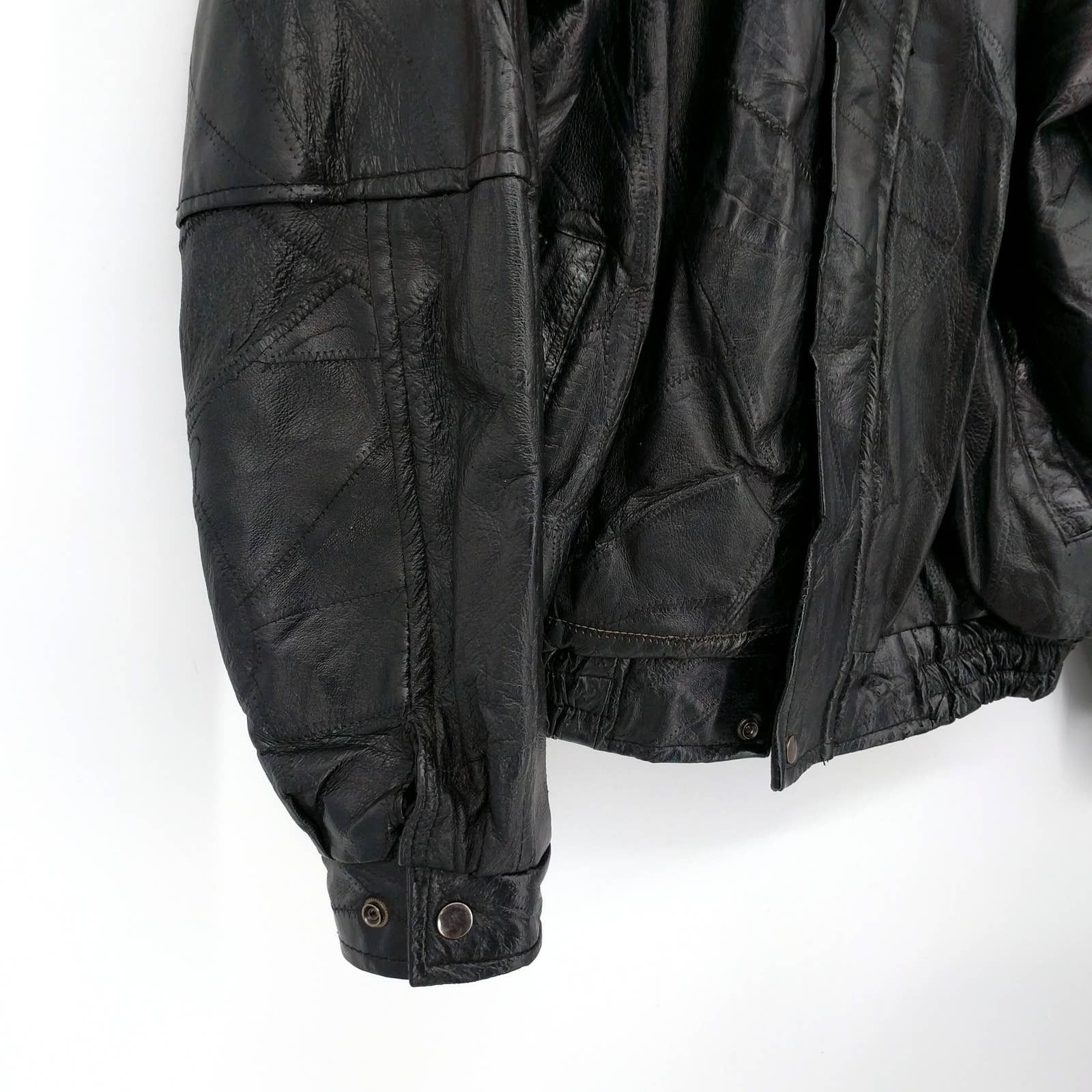 Vintage Vintage Custom Painted Not Dead Yet Patchwork Leather Jacket Size US L / EU 52-54 / 3 - 6 Thumbnail