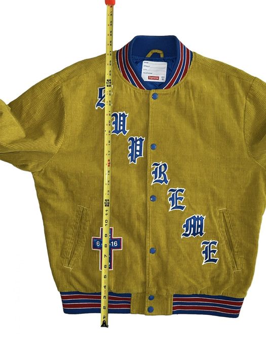 old english corduroy varsity jacket
