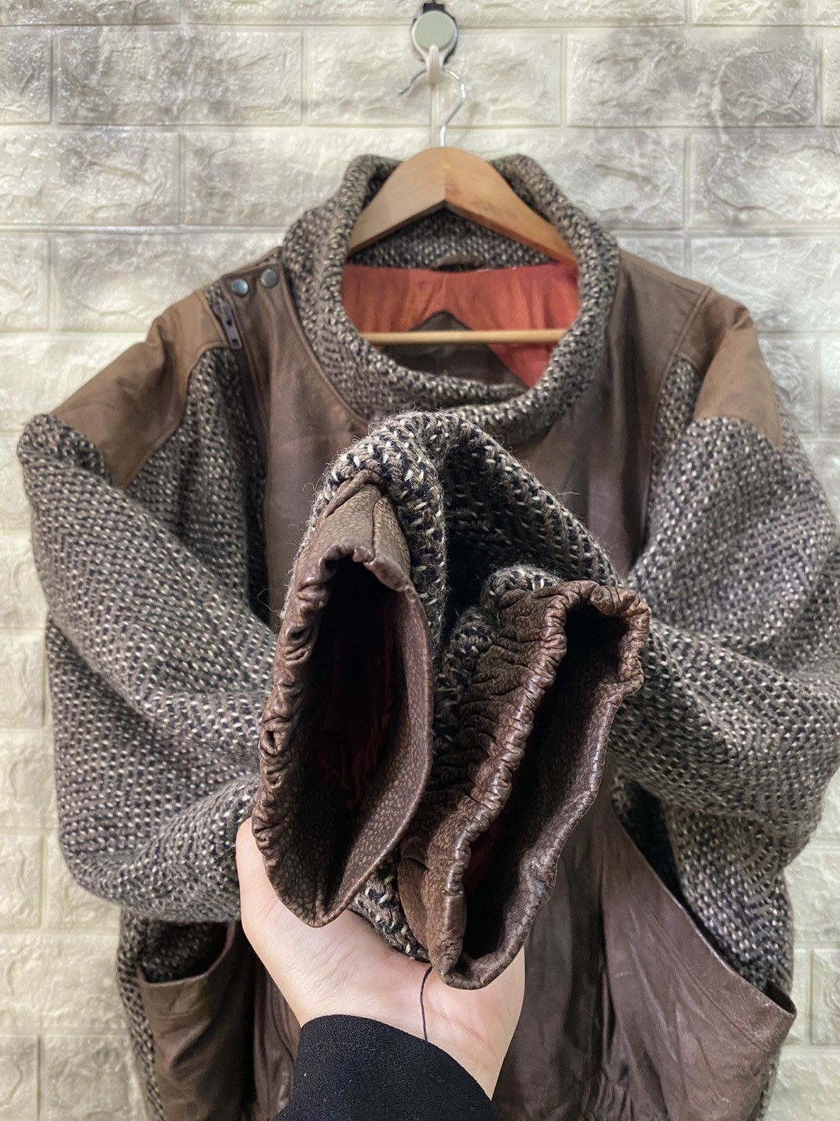 Mirage × Vintage 🔥Vintage Mirage Leather Wool Jacket nice design Size US XL / EU 56 / 4 - 13 Thumbnail