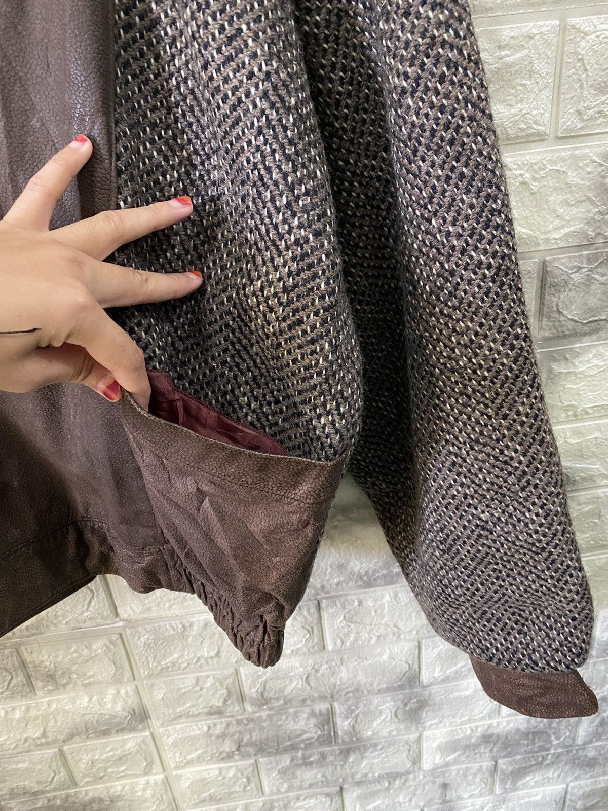Mirage × Vintage 🔥Vintage Mirage Leather Wool Jacket nice design Size US XL / EU 56 / 4 - 11 Thumbnail