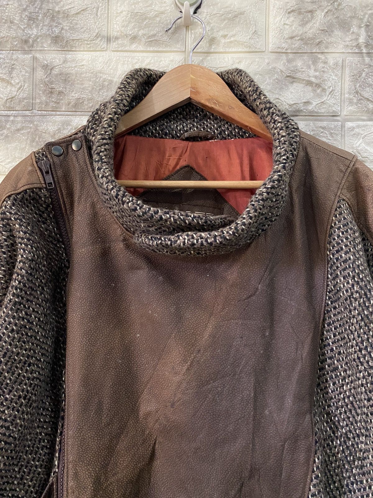 Mirage × Vintage 🔥Vintage Mirage Leather Wool Jacket nice design Size US XL / EU 56 / 4 - 9 Thumbnail