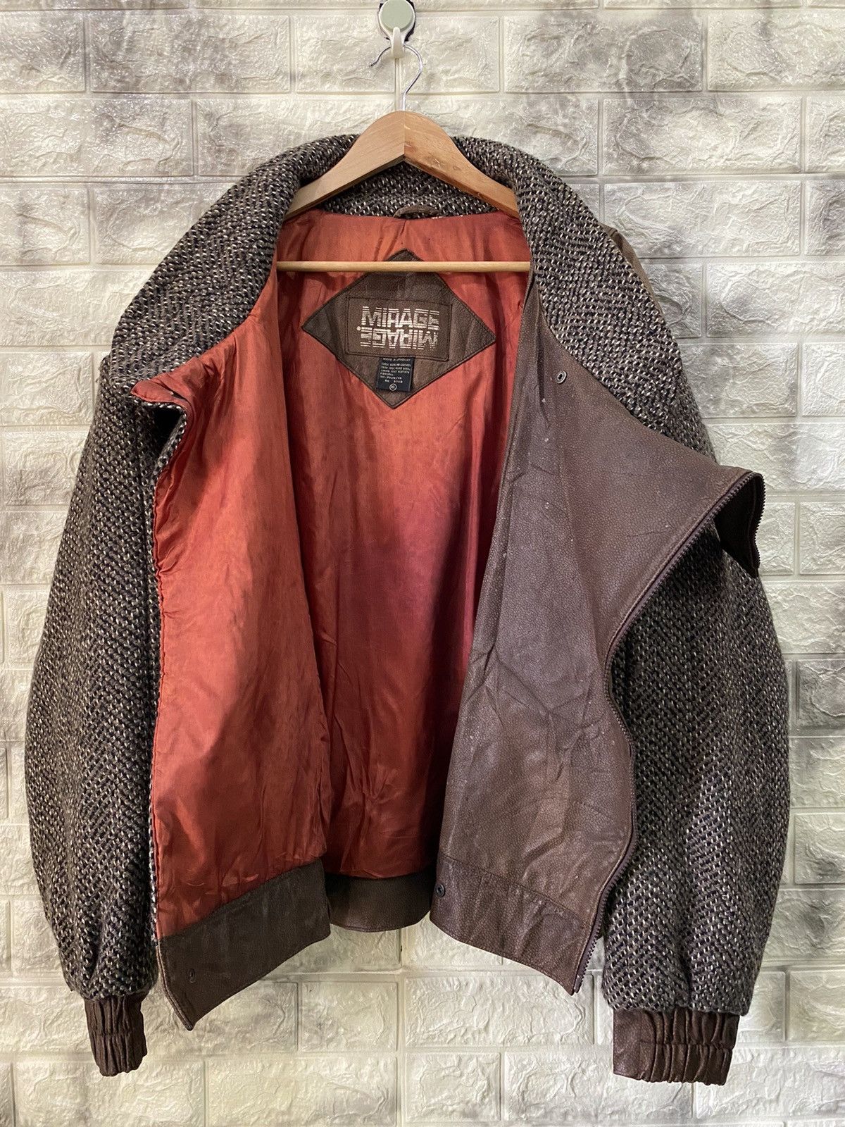 Mirage × Vintage 🔥Vintage Mirage Leather Wool Jacket nice design Size US XL / EU 56 / 4 - 8 Thumbnail