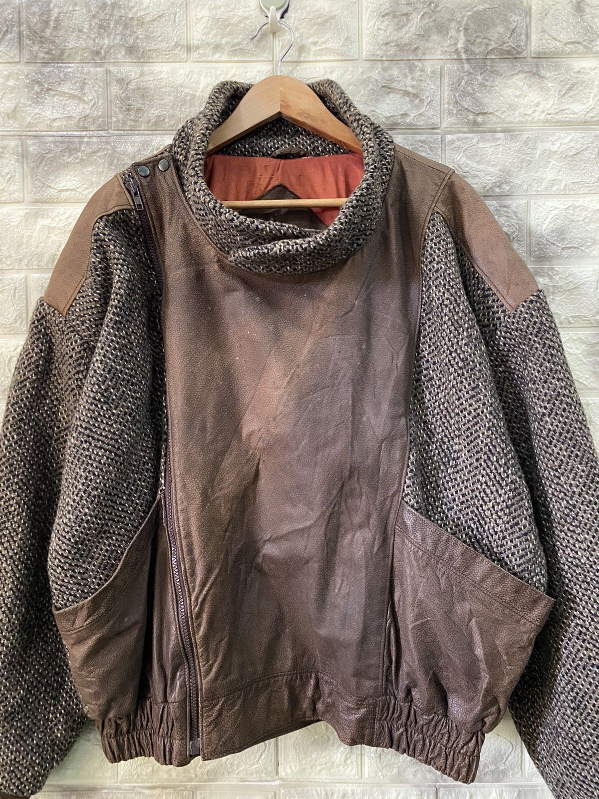 Mirage × Vintage 🔥Vintage Mirage Leather Wool Jacket nice design Size US XL / EU 56 / 4 - 6 Thumbnail