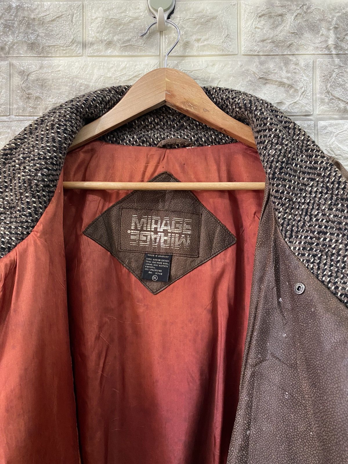 Mirage × Vintage 🔥Vintage Mirage Leather Wool Jacket nice design Size US XL / EU 56 / 4 - 18 Thumbnail