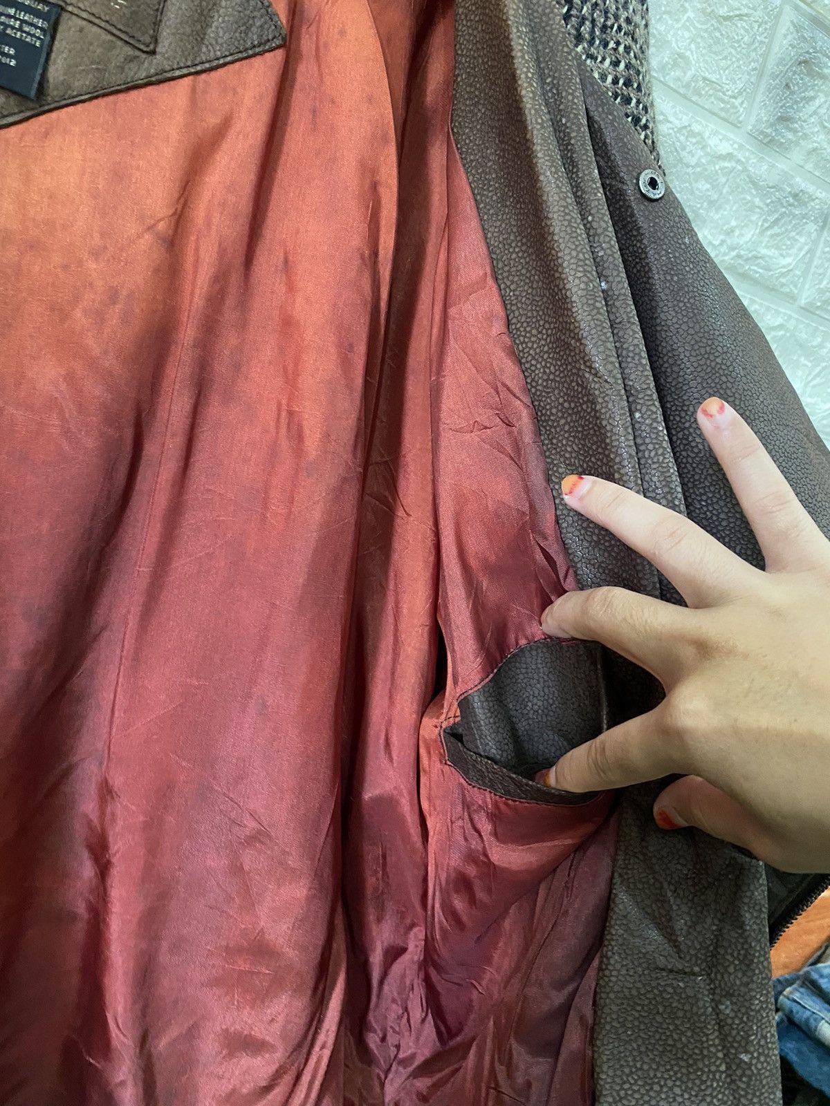 Mirage × Vintage 🔥Vintage Mirage Leather Wool Jacket nice design Size US XL / EU 56 / 4 - 17 Thumbnail