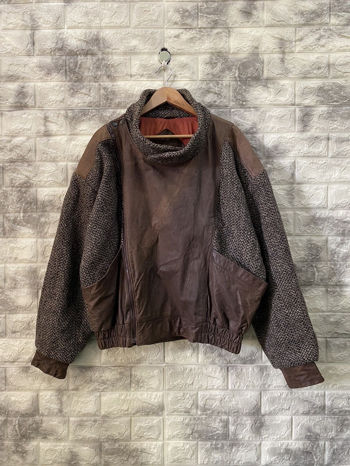 Mirage × Vintage 🔥Vintage Mirage Leather Wool Jacket nice design Size US XL / EU 56 / 4 - 2 Thumbnail