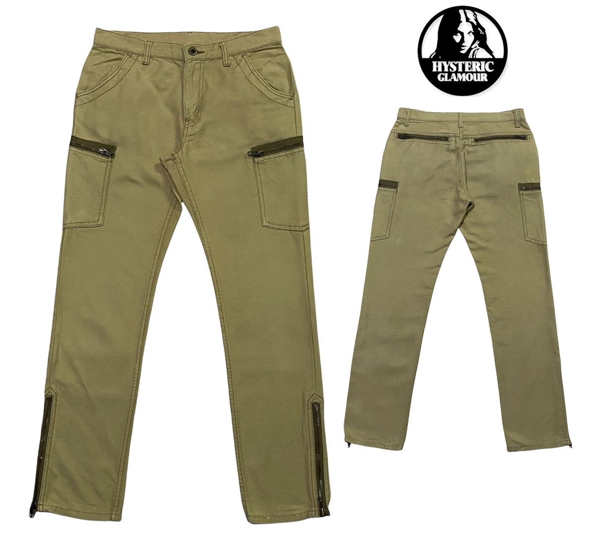Hysteric Glamour × Japanese Brand HYSTERIC GLAMOUR KHAKI PANTS Size US 29 - 1 Thumbnail
