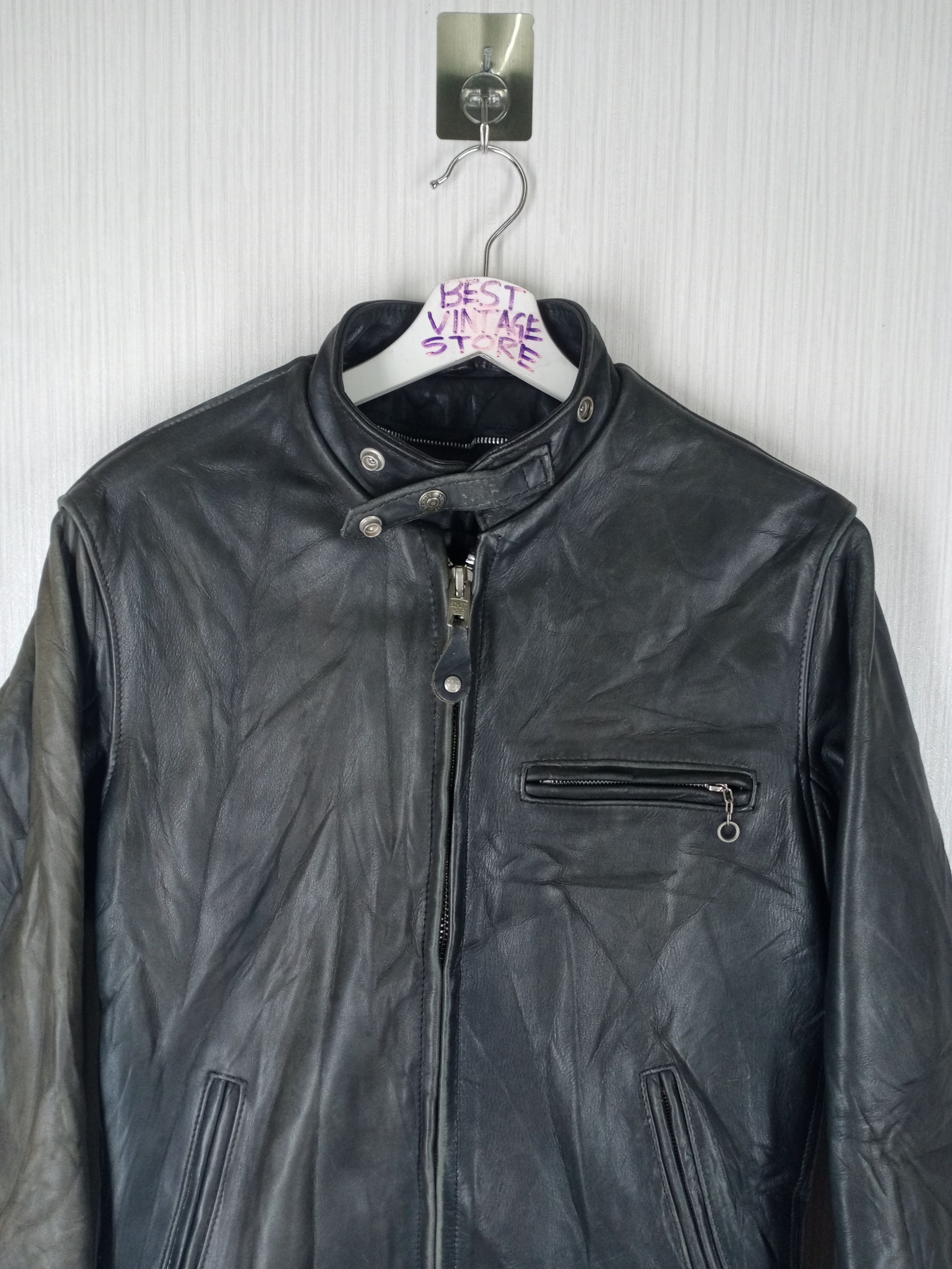 Schott Vintage Schott N.Y.C. Men Leather Biker Style Sun Faded Size US M / EU 48-50 / 2 - 14 Thumbnail