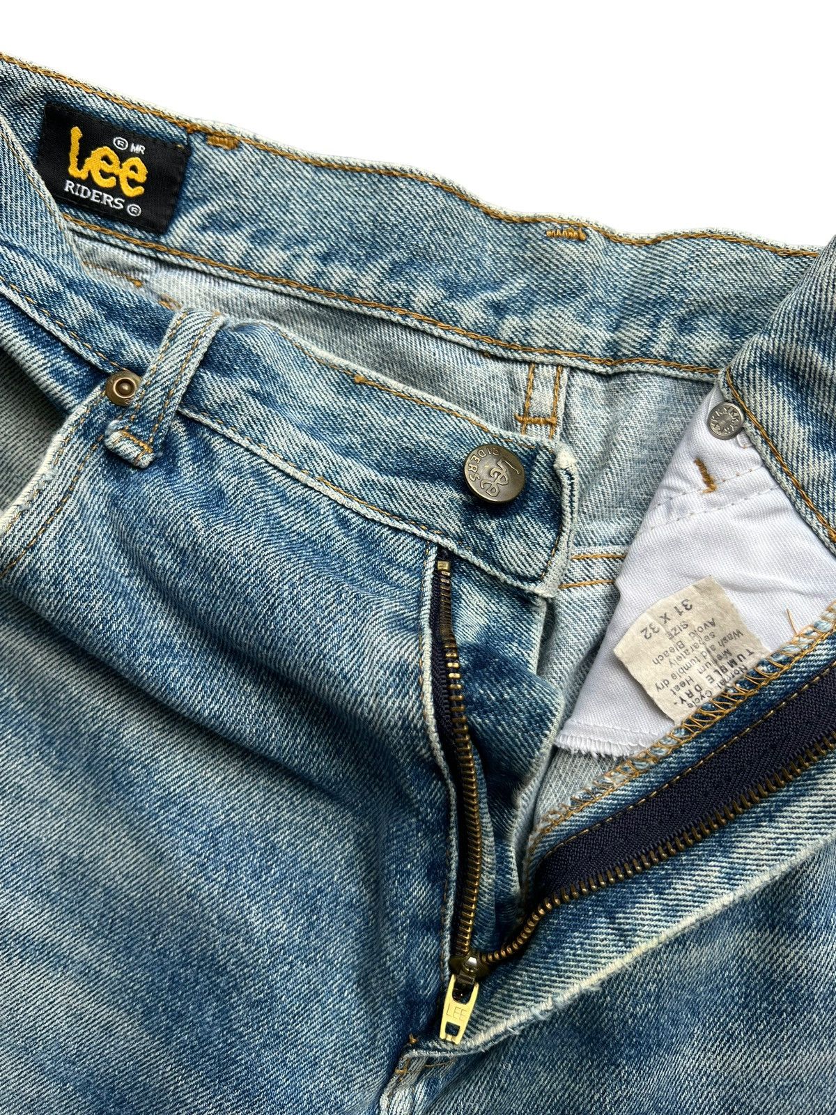 Lee Vintage 80s Lee Rider Acid Wash Denim Jeans 31x31 .5 Size US 31 - 8 Thumbnail