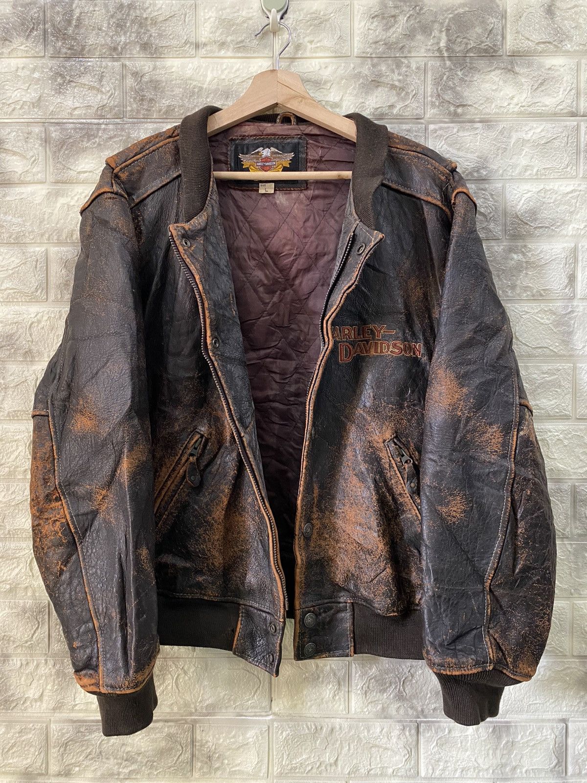Harley Davidson × Vintage 🔥RARE🔥Vintage Harley Davidson Leather Jacket Size US L / EU 52-54 / 3 - 6 Thumbnail