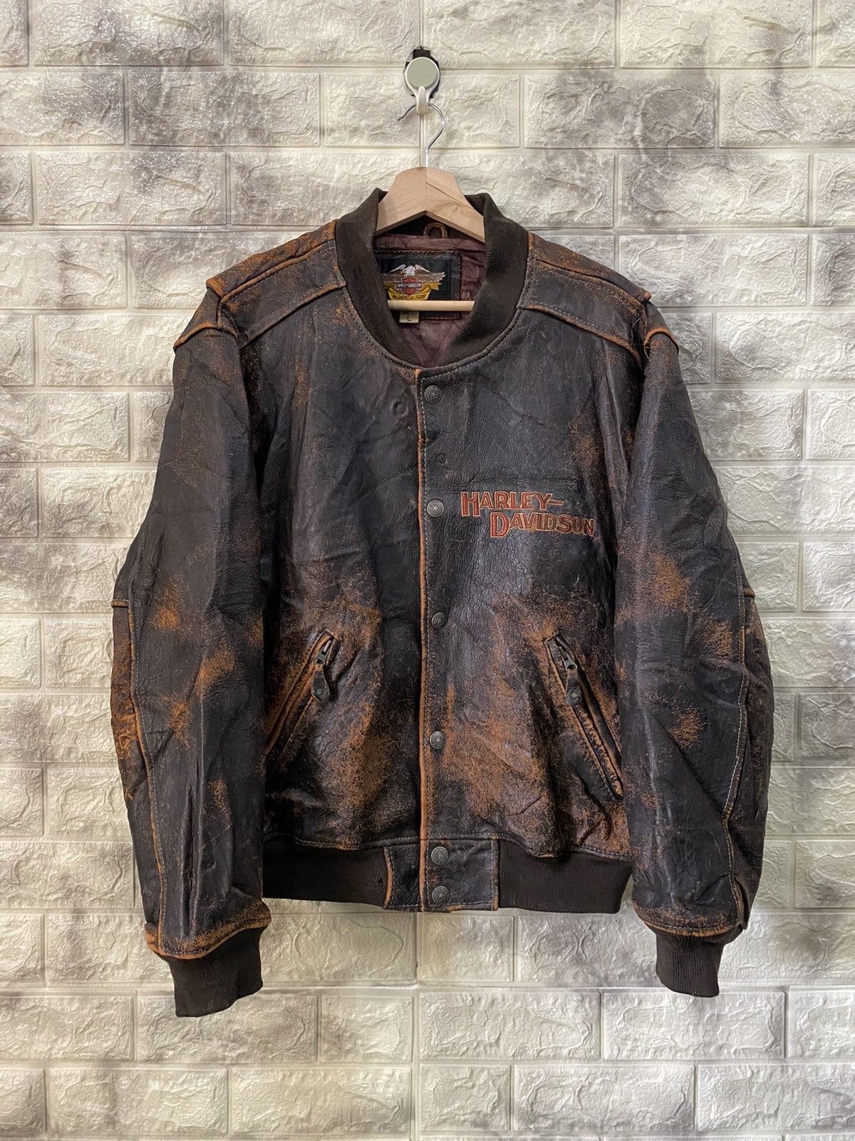 Harley Davidson × Vintage 🔥RARE🔥Vintage Harley Davidson Leather Jacket Size US L / EU 52-54 / 3 - 2 Thumbnail