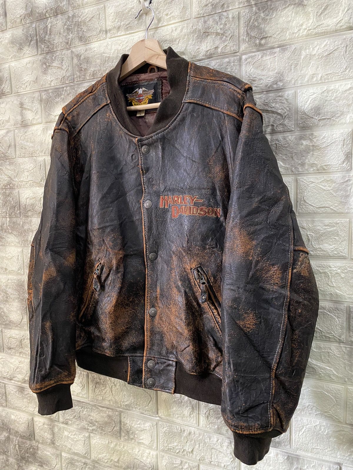 Harley Davidson × Vintage 🔥RARE🔥Vintage Harley Davidson Leather Jacket Size US L / EU 52-54 / 3 - 4 Thumbnail