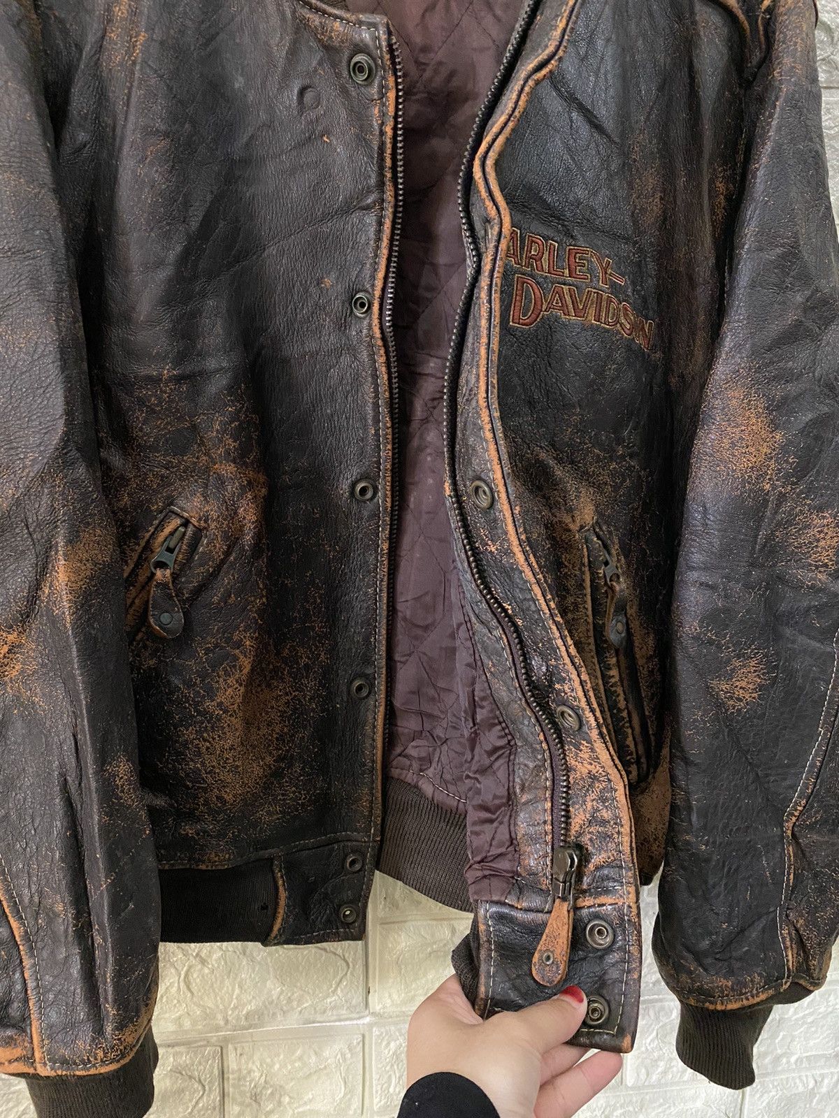 Harley Davidson × Vintage 🔥RARE🔥Vintage Harley Davidson Leather Jacket Size US L / EU 52-54 / 3 - 12 Thumbnail