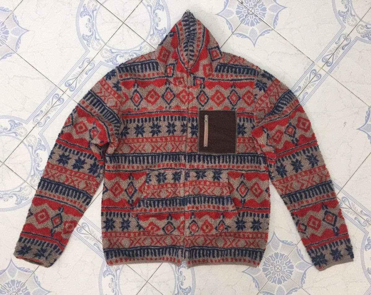 Japanese Brand Printed Art Deep Pile Fleece Full Zip Jacket Size US L / EU 52-54 / 3 - 1 Thumbnail