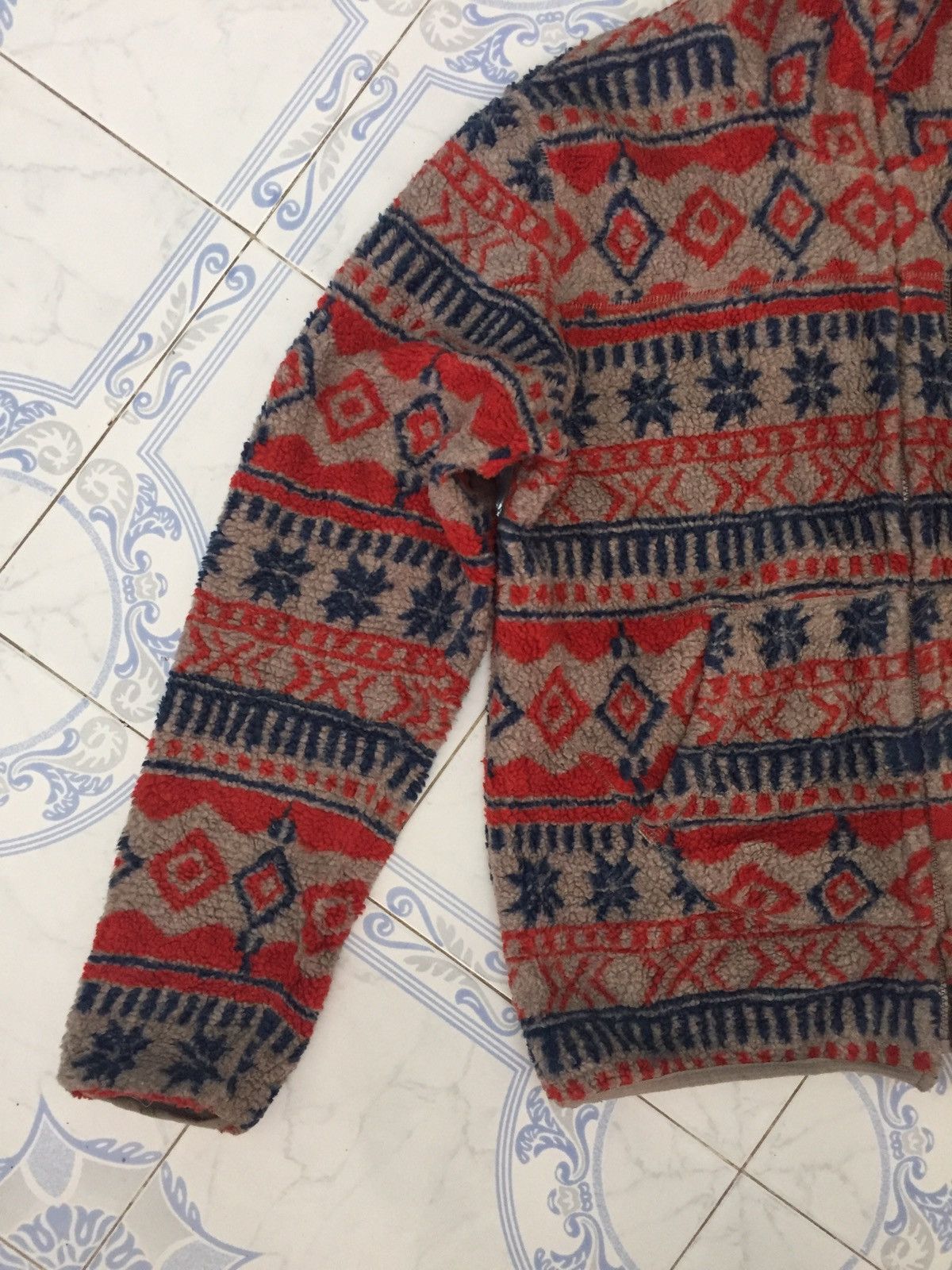 Japanese Brand Printed Art Deep Pile Fleece Full Zip Jacket Size US L / EU 52-54 / 3 - 2 Thumbnail