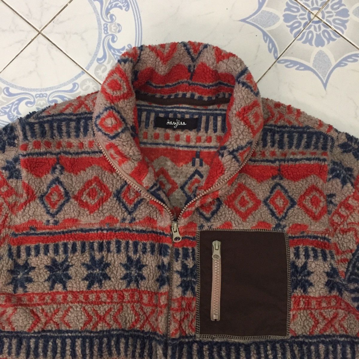 Japanese Brand Printed Art Deep Pile Fleece Full Zip Jacket Size US L / EU 52-54 / 3 - 8 Thumbnail