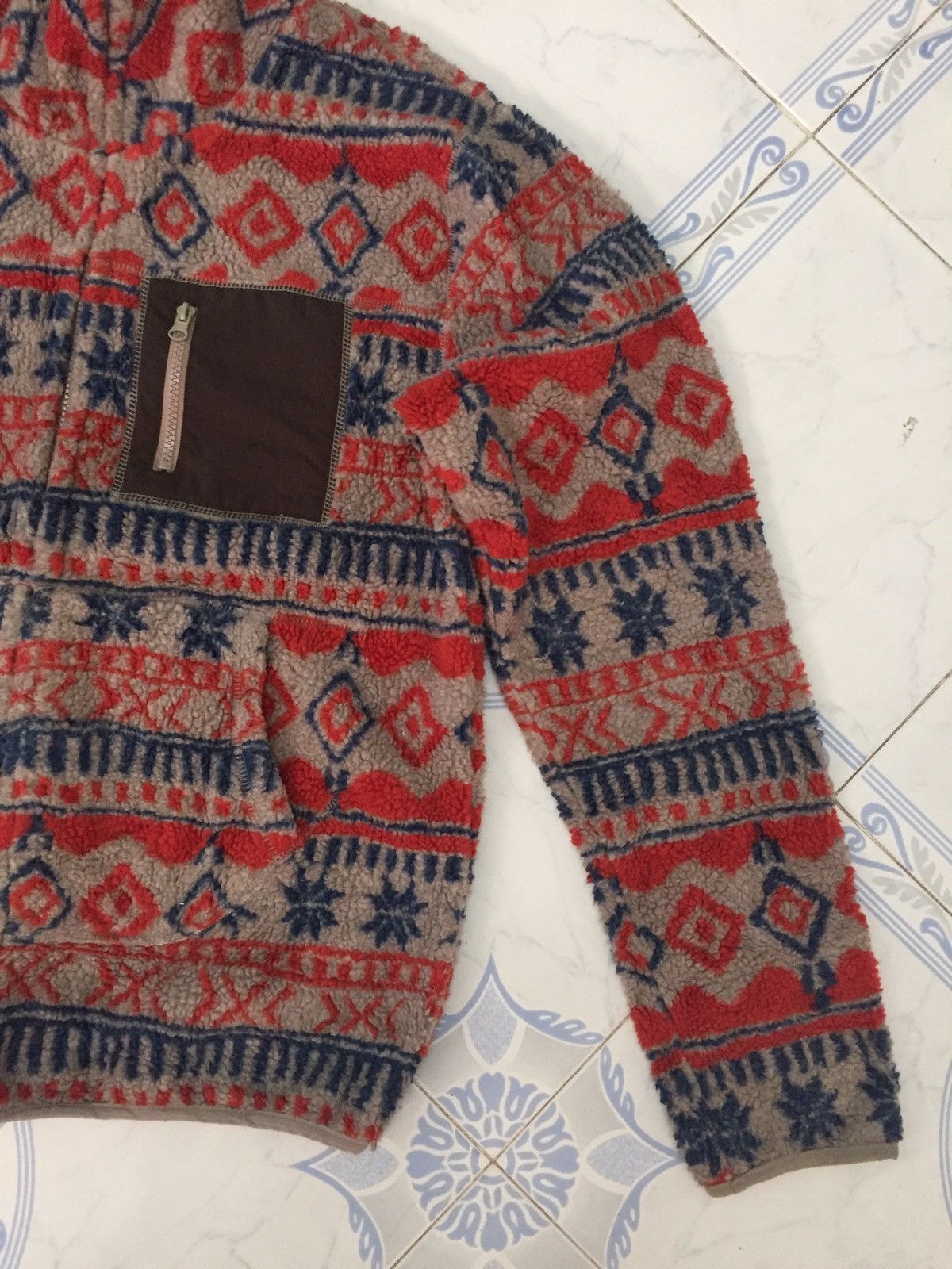 Japanese Brand Printed Art Deep Pile Fleece Full Zip Jacket Size US L / EU 52-54 / 3 - 3 Thumbnail