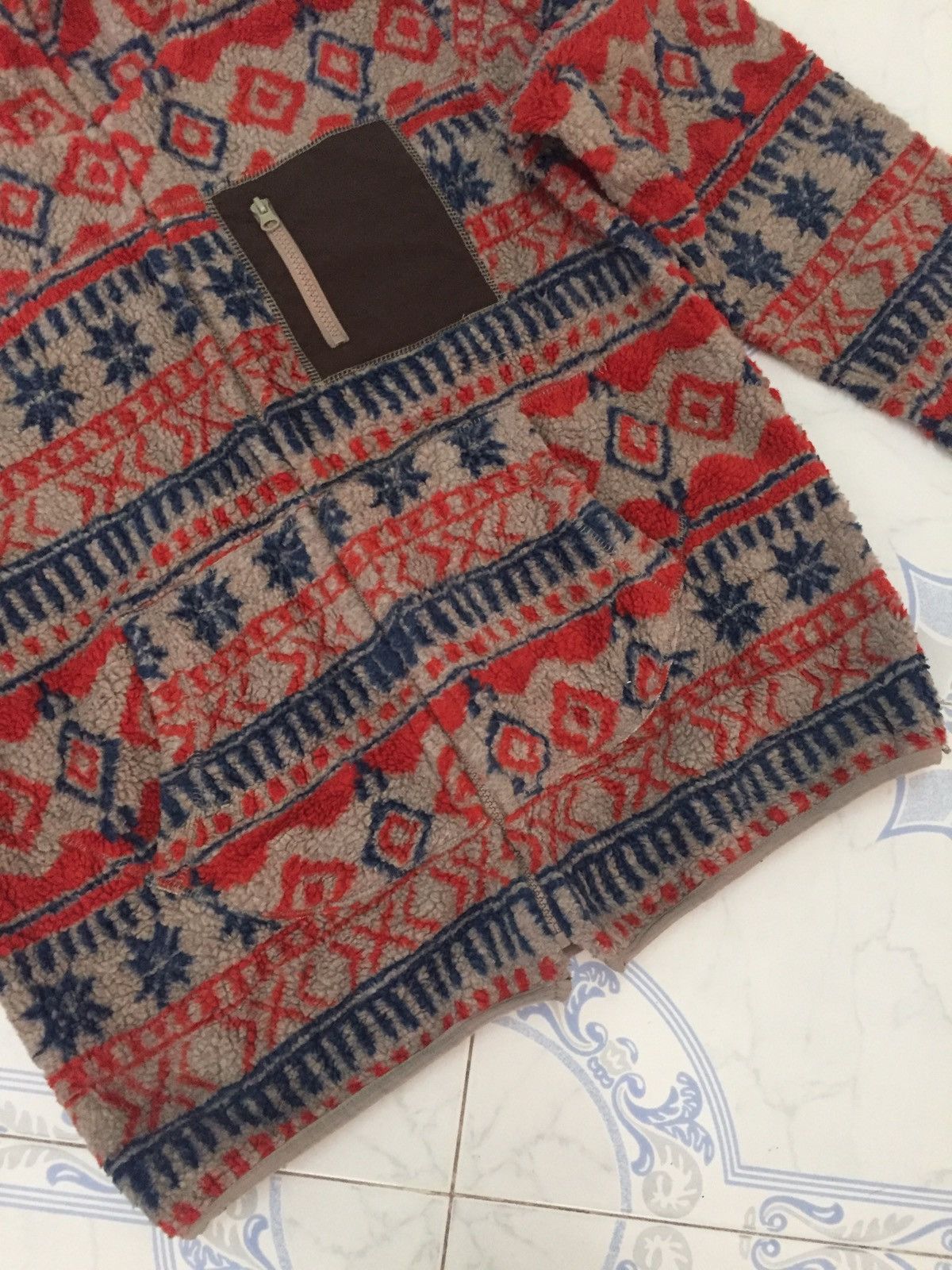 Japanese Brand Printed Art Deep Pile Fleece Full Zip Jacket Size US L / EU 52-54 / 3 - 4 Thumbnail
