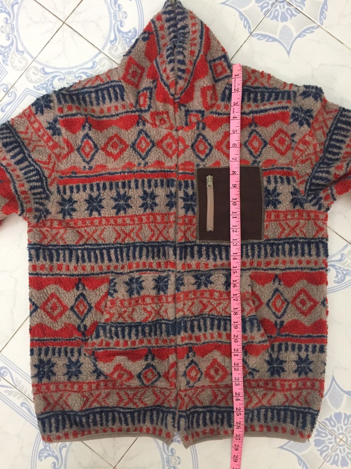 Japanese Brand Printed Art Deep Pile Fleece Full Zip Jacket Size US L / EU 52-54 / 3 - 15 Thumbnail