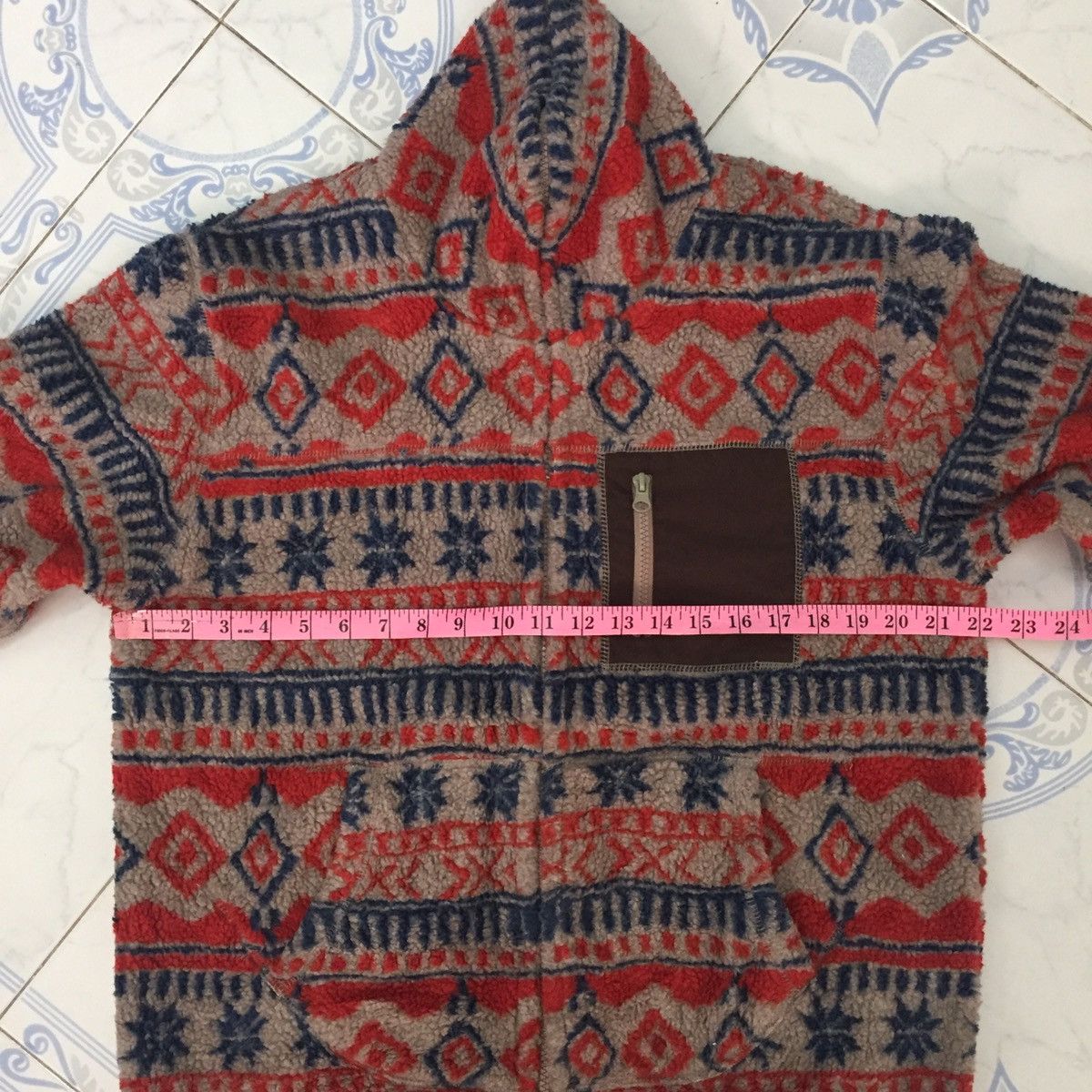 Japanese Brand Printed Art Deep Pile Fleece Full Zip Jacket Size US L / EU 52-54 / 3 - 14 Thumbnail