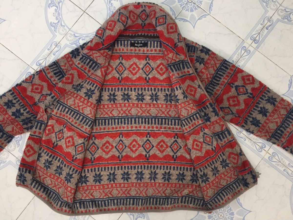 Japanese Brand Printed Art Deep Pile Fleece Full Zip Jacket Size US L / EU 52-54 / 3 - 9 Thumbnail