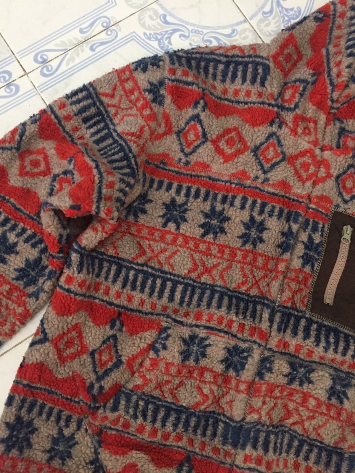 Japanese Brand Printed Art Deep Pile Fleece Full Zip Jacket Size US L / EU 52-54 / 3 - 7 Thumbnail