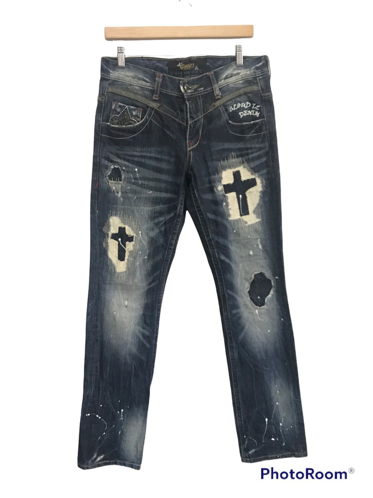 Seditionaries × Vintage Vintage Cloud 72 Cross Inspire Chrome Heart Custom Denim Size US 32 / EU 48 - 1 Thumbnail