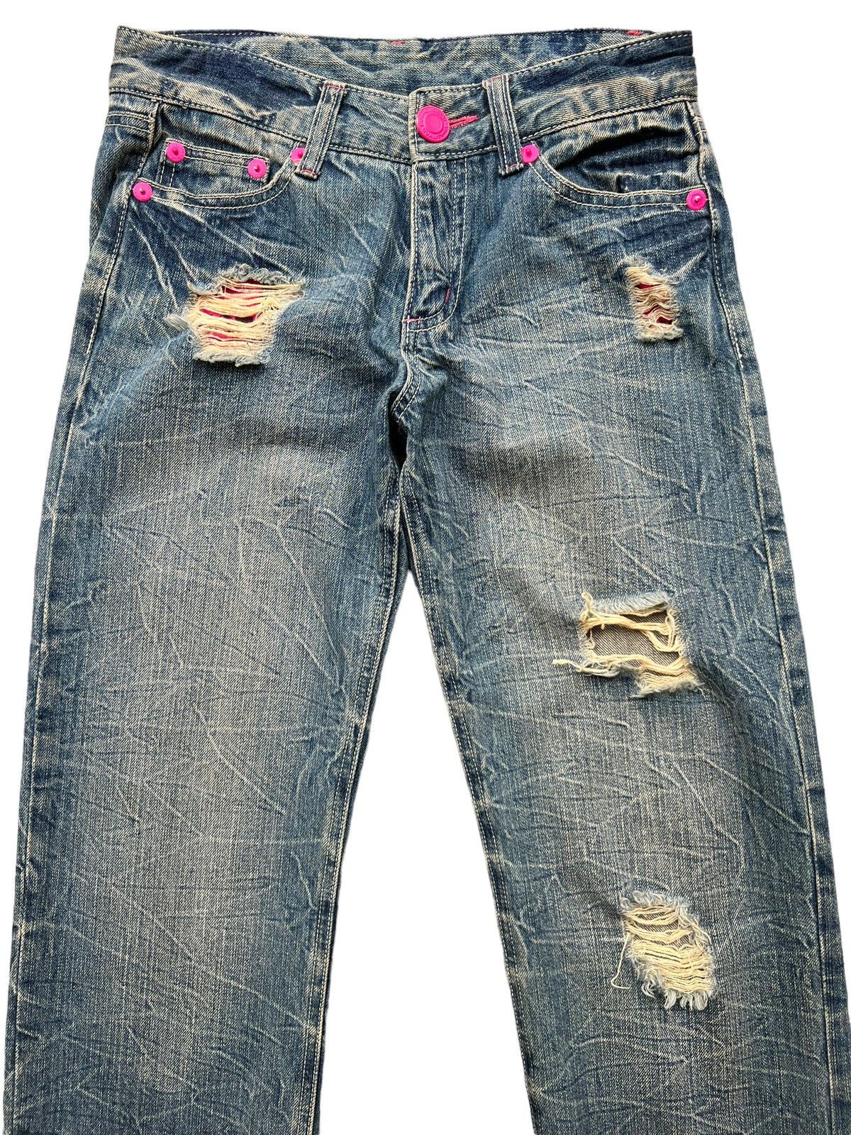 Japanese Brand Japanese Brand Graphic Distressed Faded Denim Jeans 29x32 Size US 29 - 3 Thumbnail
