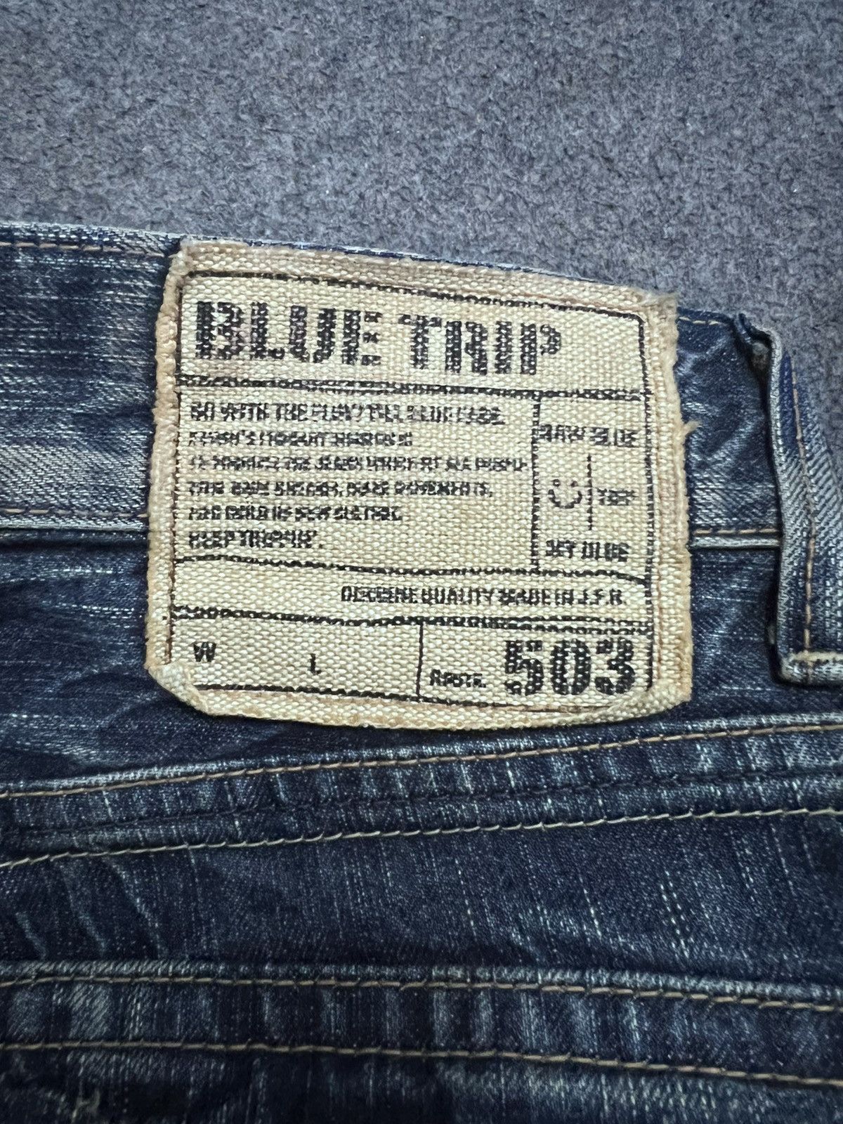 Japanese Brand FLARED💥EXWIN 503 BLUE TRIP DISTRESSED DENIM PANT Size US 28 / EU 44 - 7 Thumbnail