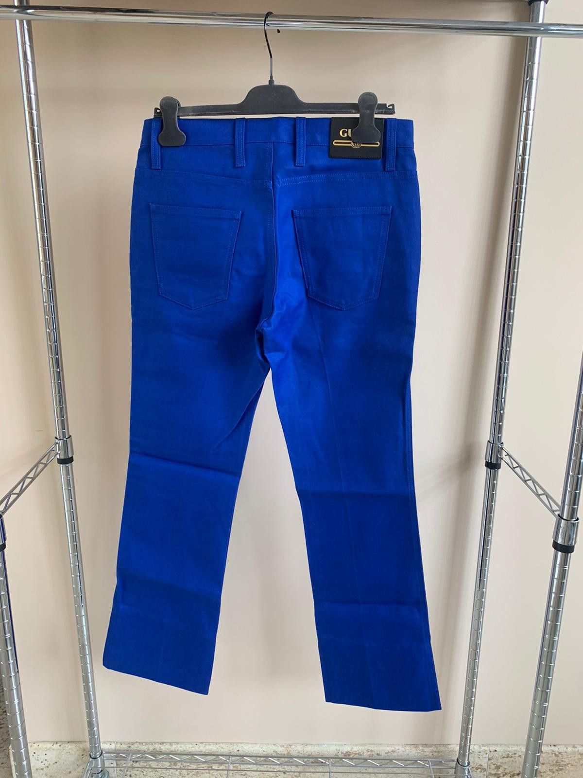 image of Gucci Pressed Worker Cotton Pants in Blue, Men's (Size 32)