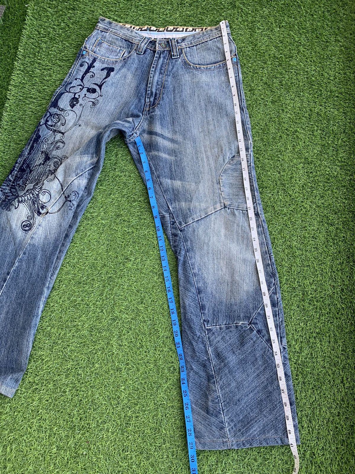 Japanese Brand Vintage Japanese Brand Patchwork Denim Pants Size US 30 / EU 46 - 11 Thumbnail