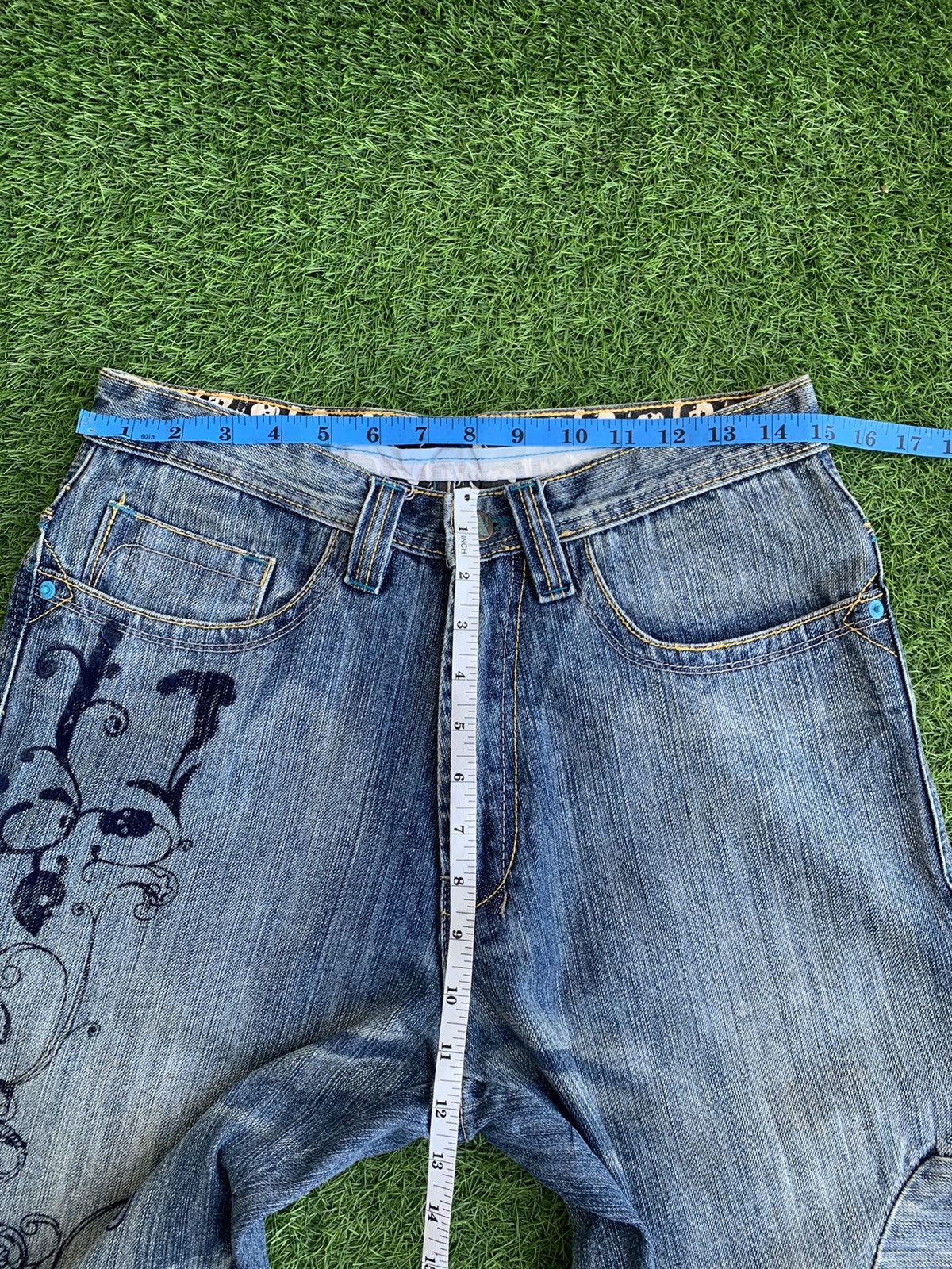 Japanese Brand Vintage Japanese Brand Patchwork Denim Pants Size US 30 / EU 46 - 10 Thumbnail