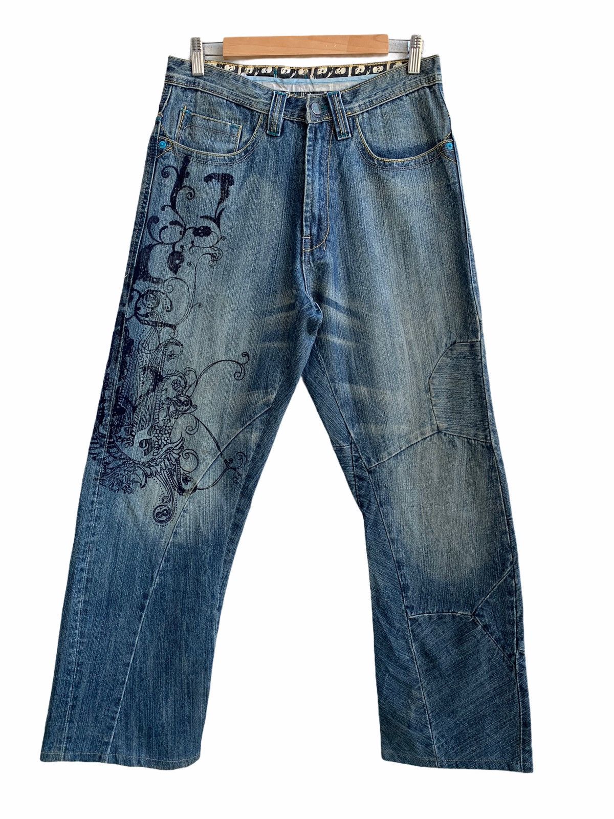 Japanese Brand Vintage Japanese Brand Patchwork Denim Pants Size US 30 / EU 46 - 1 Thumbnail