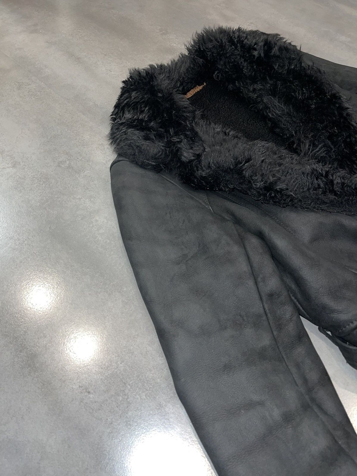 Leather Leather Fur Black Jacket Coat Size M / US 6-8 / IT 42-44 - 3 Thumbnail