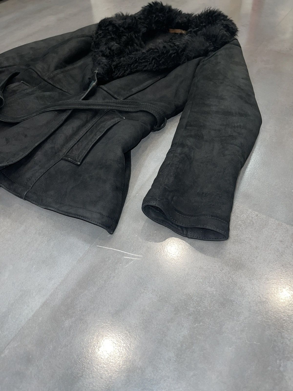 Leather Leather Fur Black Jacket Coat Size M / US 6-8 / IT 42-44 - 2 Thumbnail