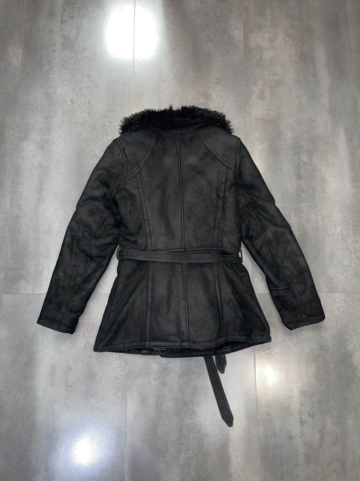 Leather Leather Fur Black Jacket Coat Size M / US 6-8 / IT 42-44 - 6 Thumbnail